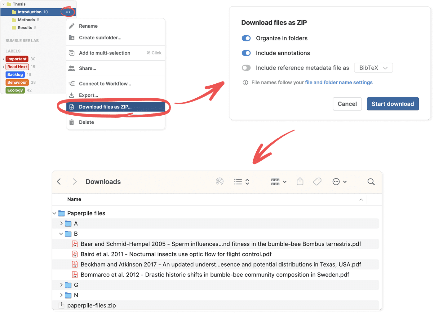Download PDFs in bulk from your library.